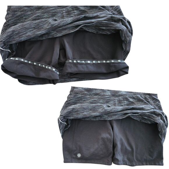 Women's ATHLETA Black Heathered Pull On Layered Athletic Skirt Skort Size Medium - Picture 2 of 4